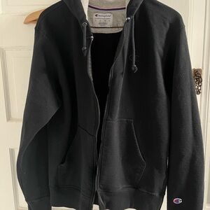 Champion Men's Black Zip-Up Hoodie